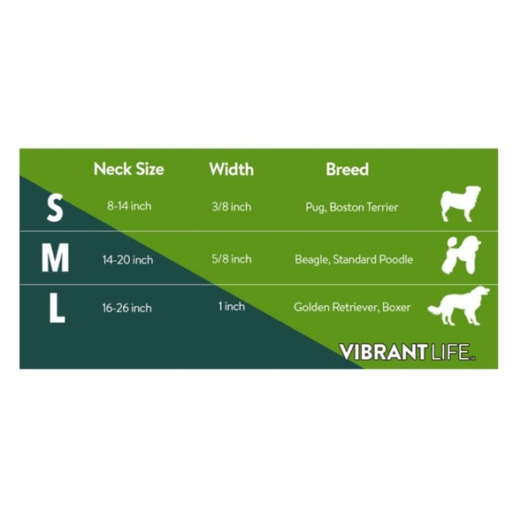 Vibrant Life Comfort Padded Dog Collar Teal Stripe New With Tag Size Large - Picture 3 of 14